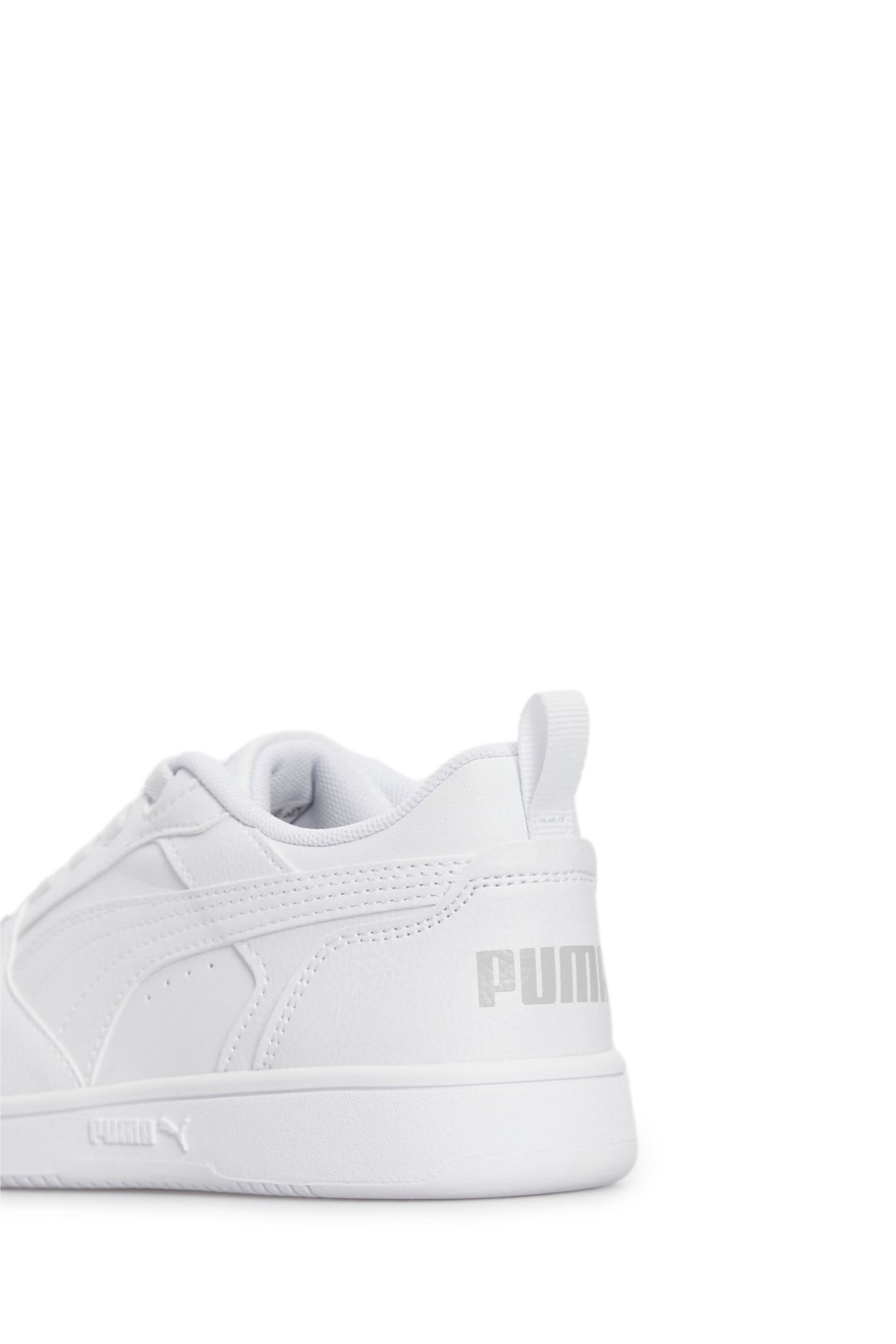 Puma White Unisex Kids Rebound V6 LO Sneakers Trainers - Image 6 of 6