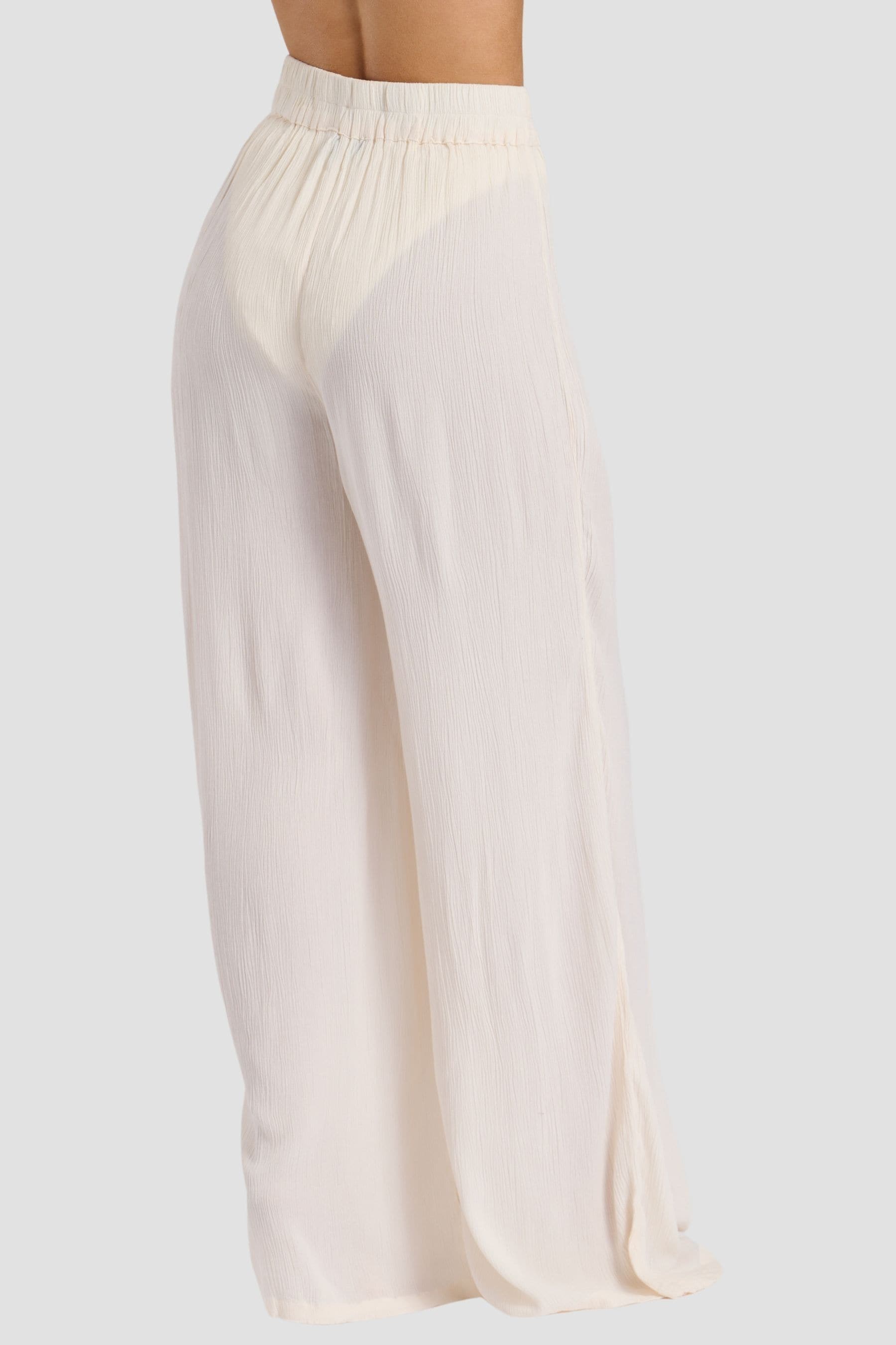 Buy South Beach Cream Crinkle Viscose Wide Leg Beach Trousers from the Next UK online shop