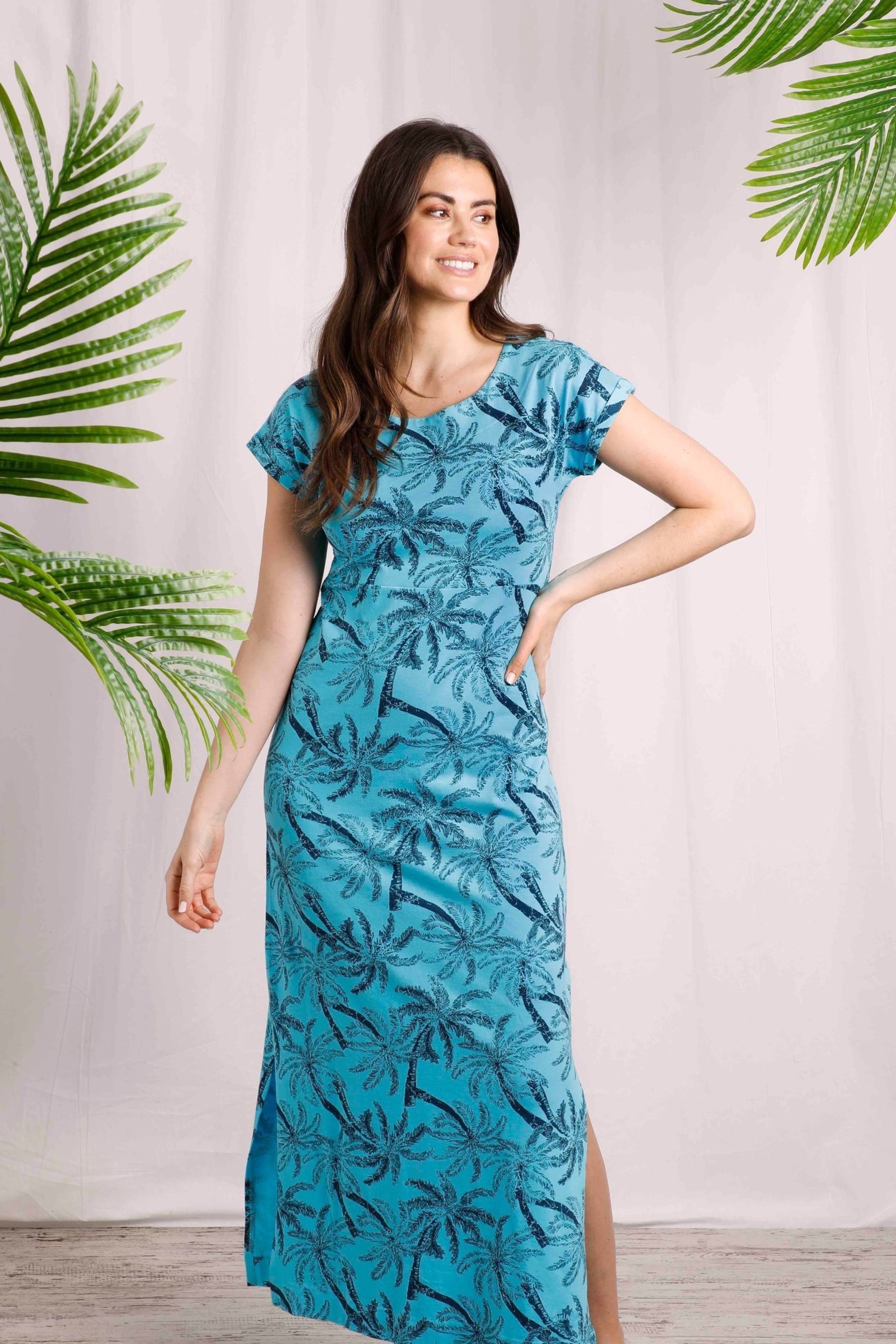 Weird Fish Mirren Organic Printed Maxi Dress - Image 1 of 7