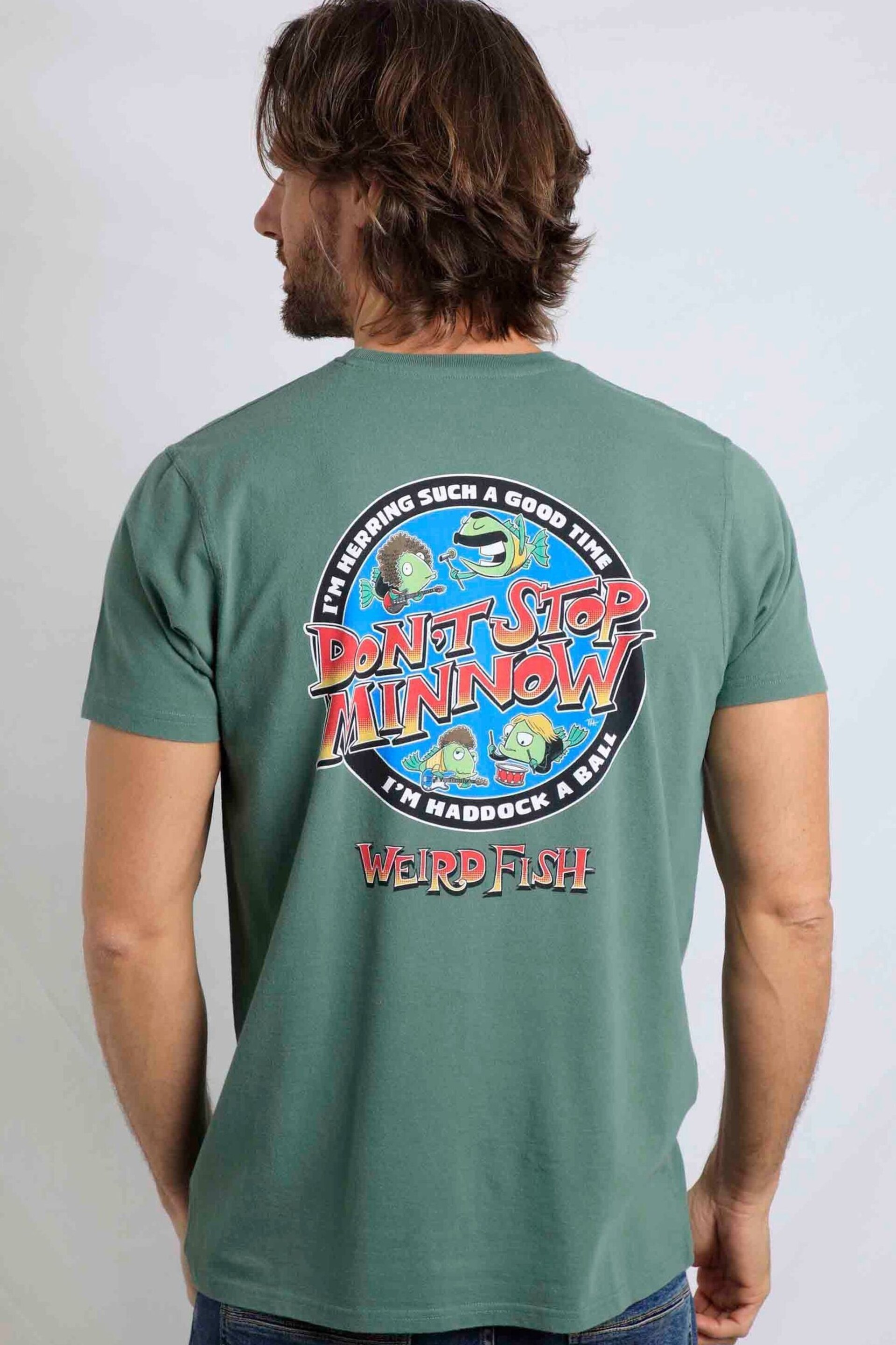 Weird Fish Green Stop Minnow Artist T-Shirt - Image 2 of 6