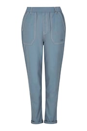 Weird Fish Blue Malorri Organic Cotton Trousers - Image 4 of 5