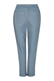 Weird Fish Blue Malorri Organic Cotton Trousers - Image 5 of 5