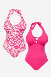 JD Williams Pink Value Swimsuits 2 Pack - Image 4 of 4