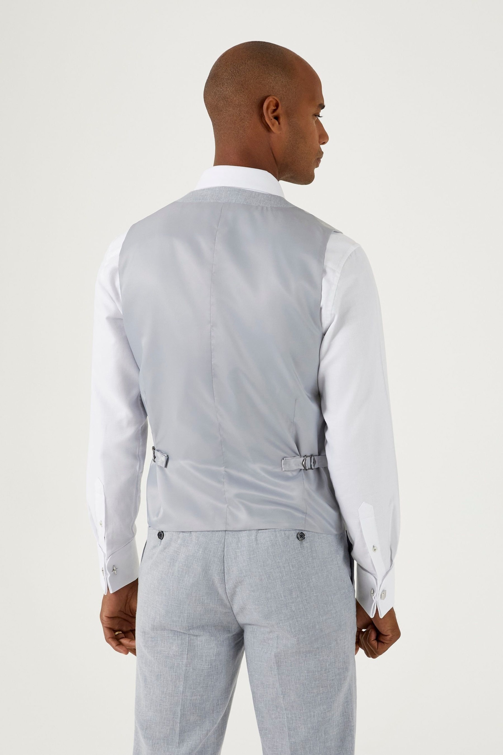 Skopes Silver Tuscany Linen Blend Suit: Waistcoat - Image 3 of 5