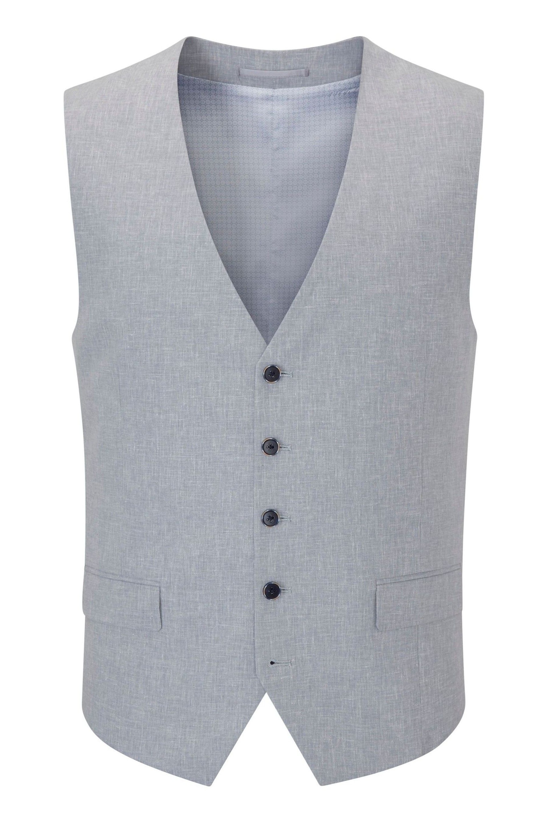 Skopes Silver Tuscany Linen Blend Suit: Waistcoat - Image 4 of 5