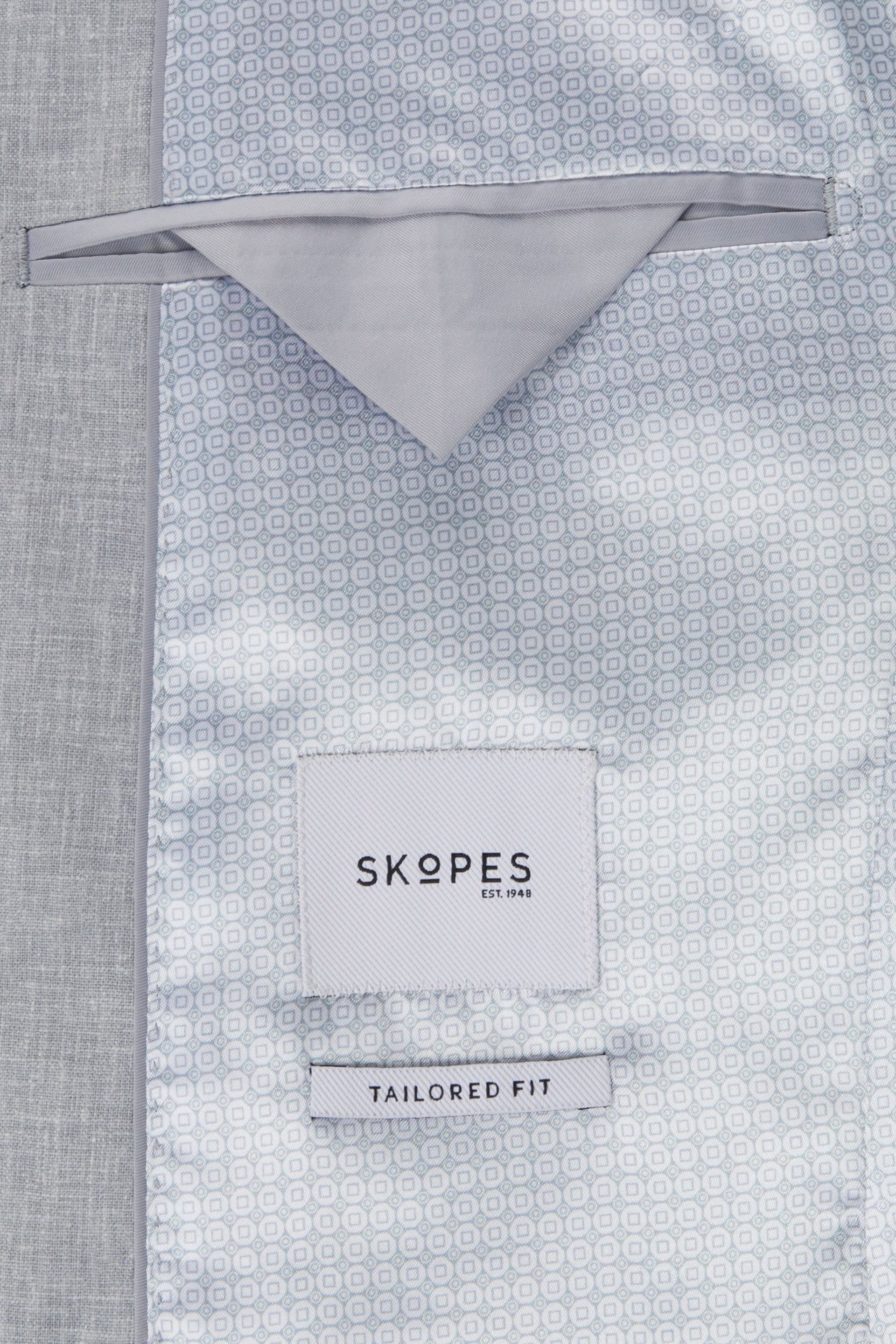 Skopes Tailored Fit Silver Tuscany Linen Blend Suit: Jacket - Image 3 of 4