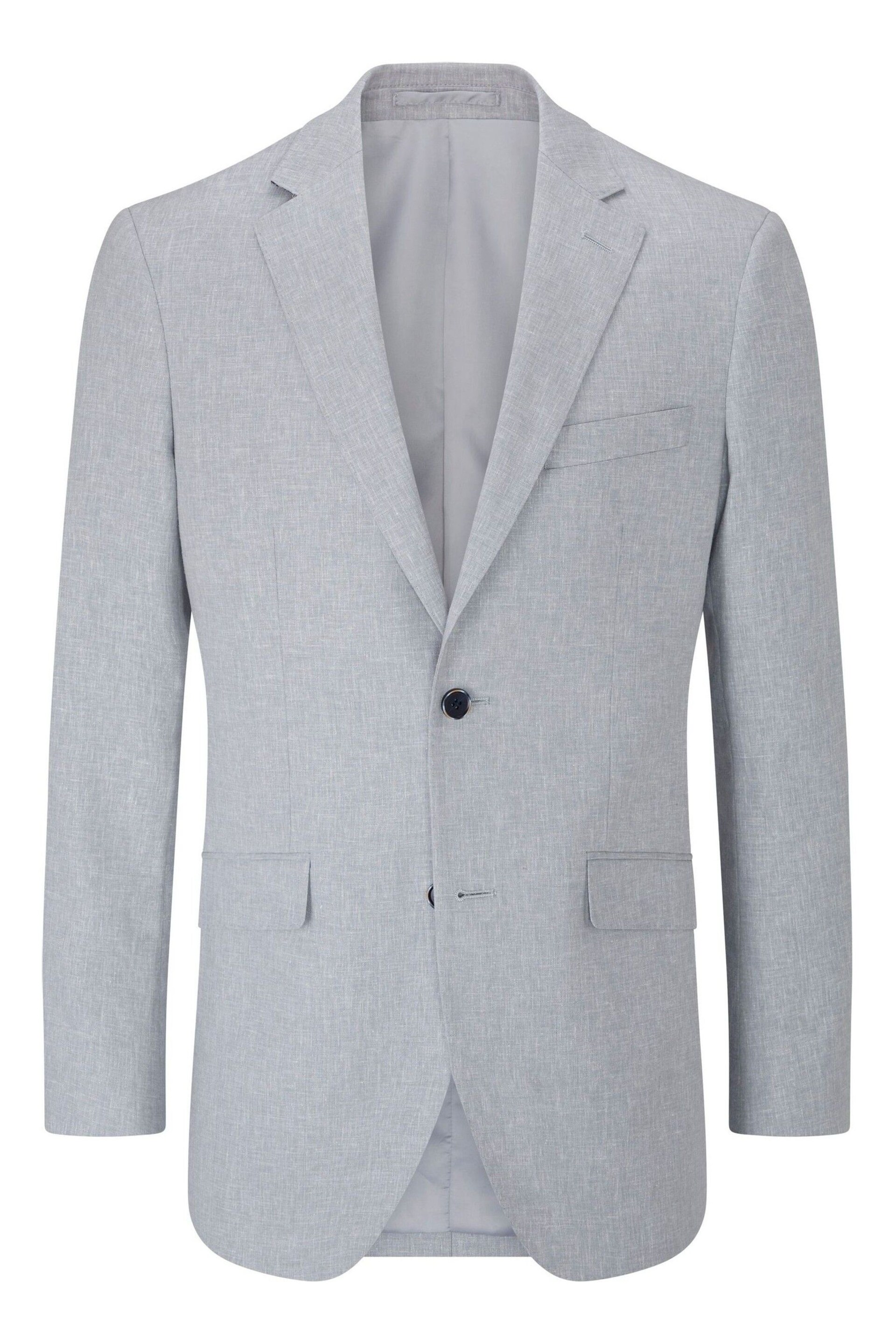 Skopes Tailored Fit Silver Tuscany Linen Blend Suit: Jacket - Image 4 of 4