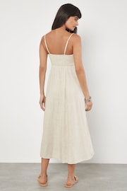 Apricot Natural Cami Linen Dress With Side Split - Image 2 of 4