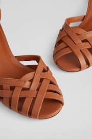 LK Bennett Noemia Leather Criss-Cross Tan Brown Sandals - Image 3 of 3