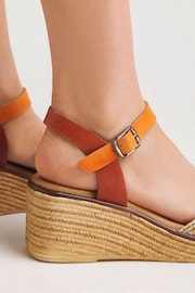 JD Williams Brown Leather Strappy Sandals in Extra Wide Fit - Image 4 of 4