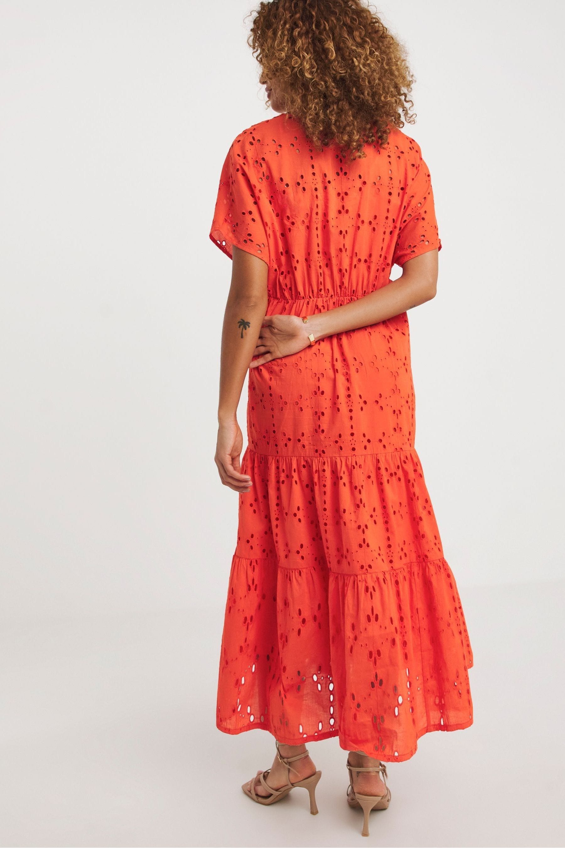 JD Williams Orange Broderie Smock Dress