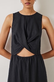 Hush Black Maggie Twist Front Midi Dress - Image 3 of 6