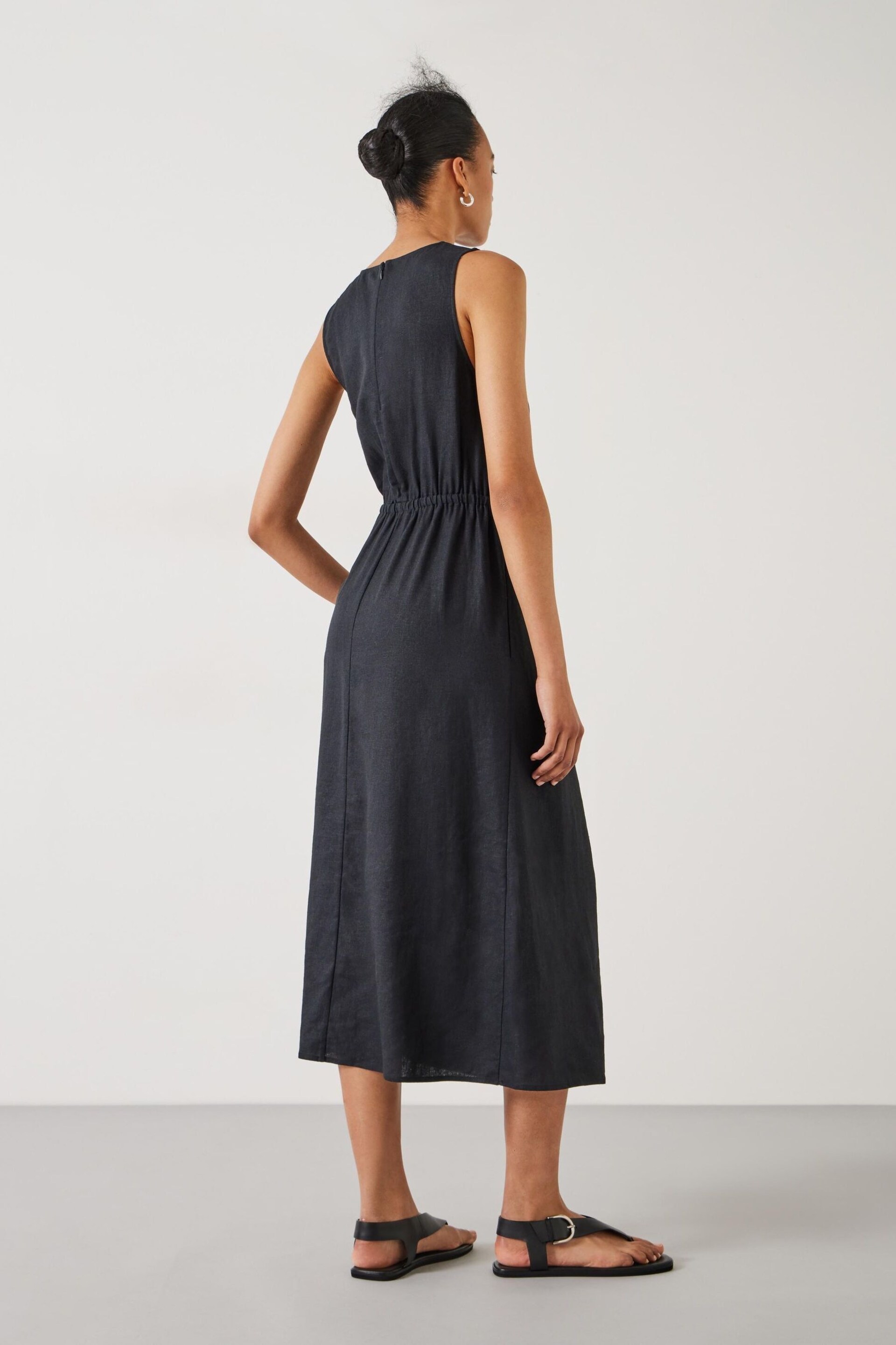 Hush Black Maggie Twist Front Midi Dress - Image 4 of 6