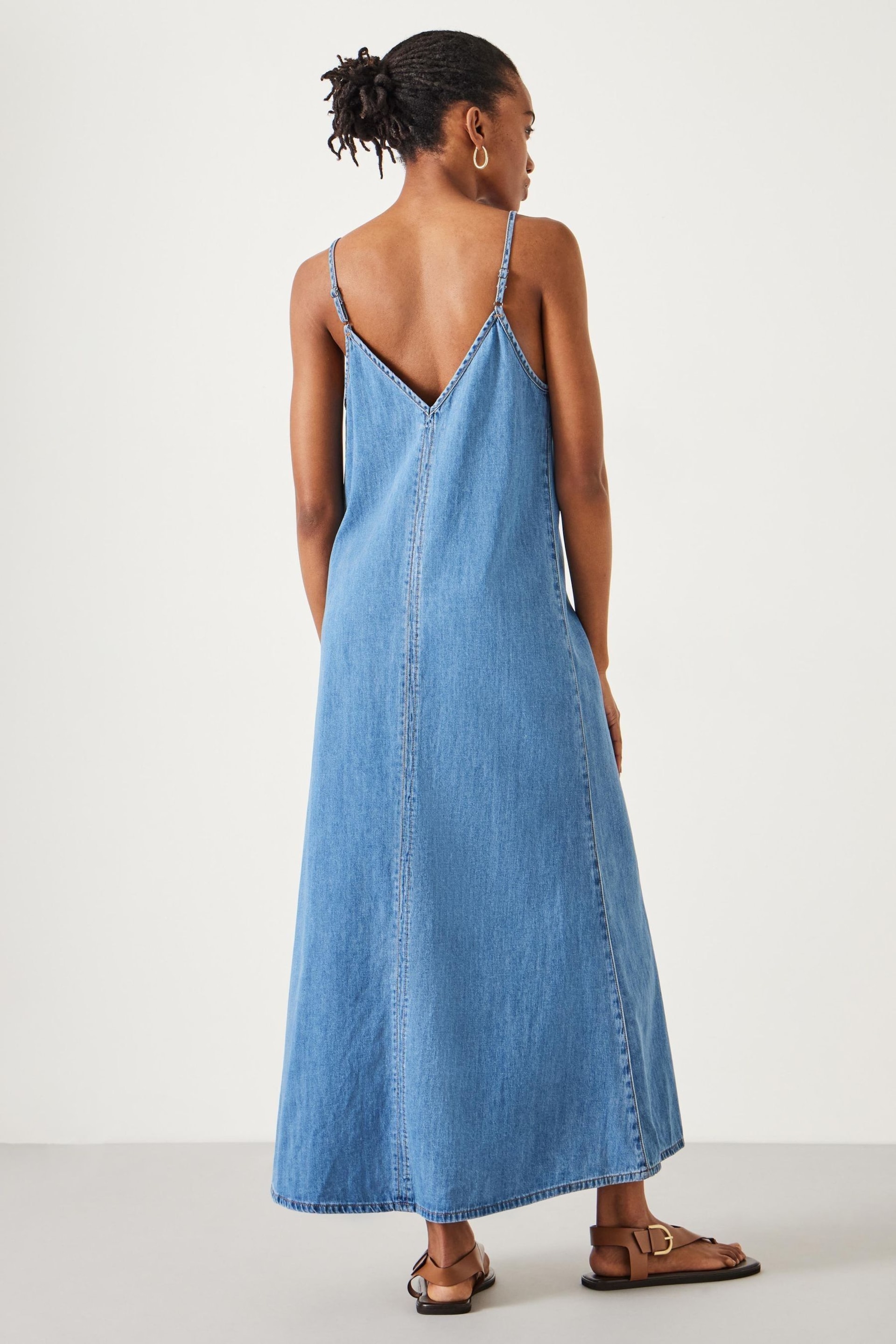 Hush Blue Saskia Denim Slip Maxi Dress - Image 3 of 5