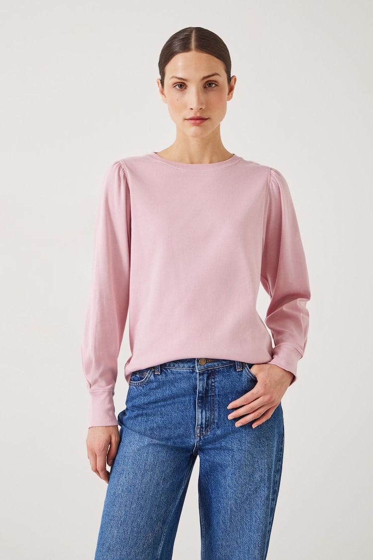 Hush Pink Emily Puff Sleeve Sweatshirt - Image 1 of 3