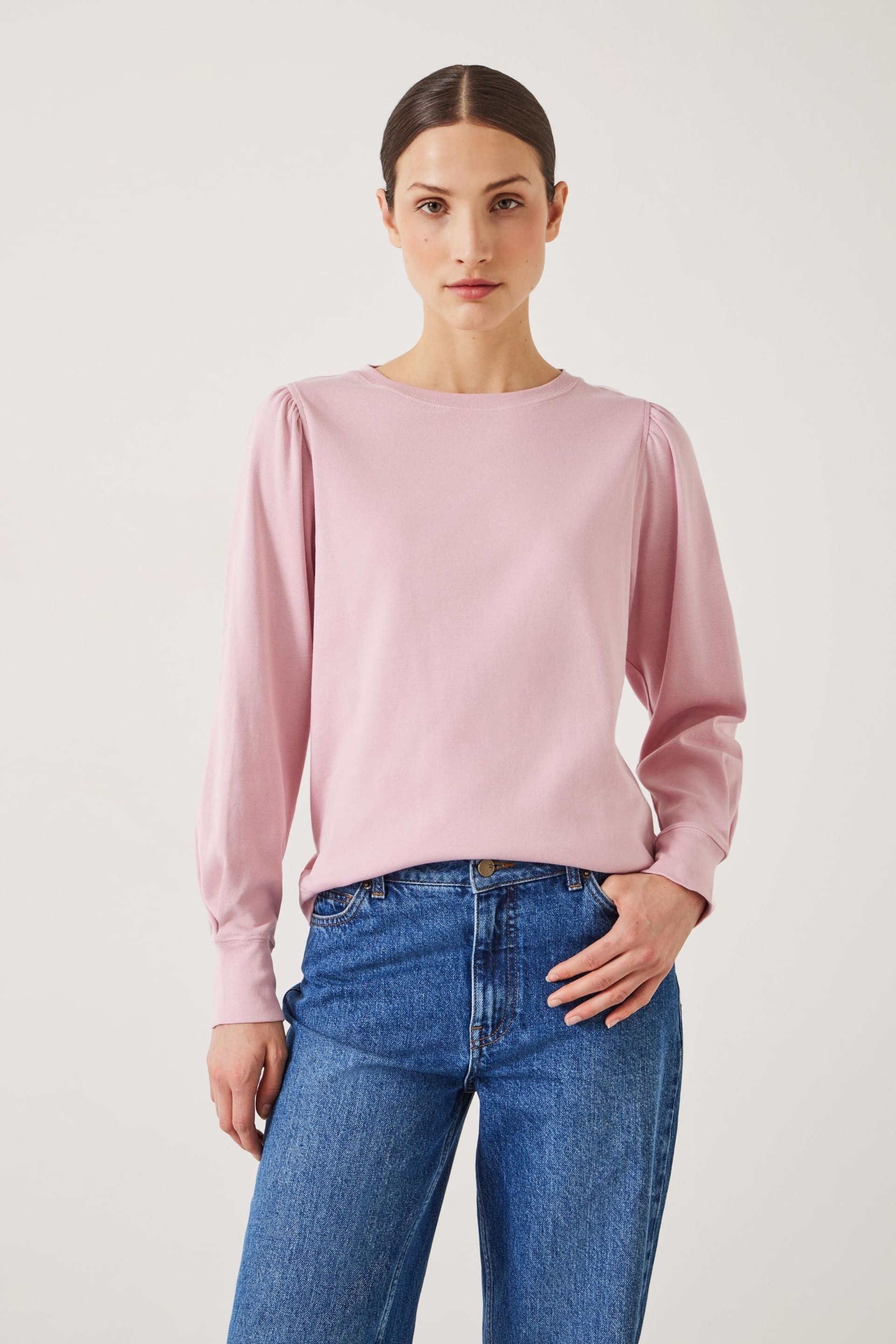 Hush Pink Emily Puff Sleeve Sweatshirt - Image 2 of 3