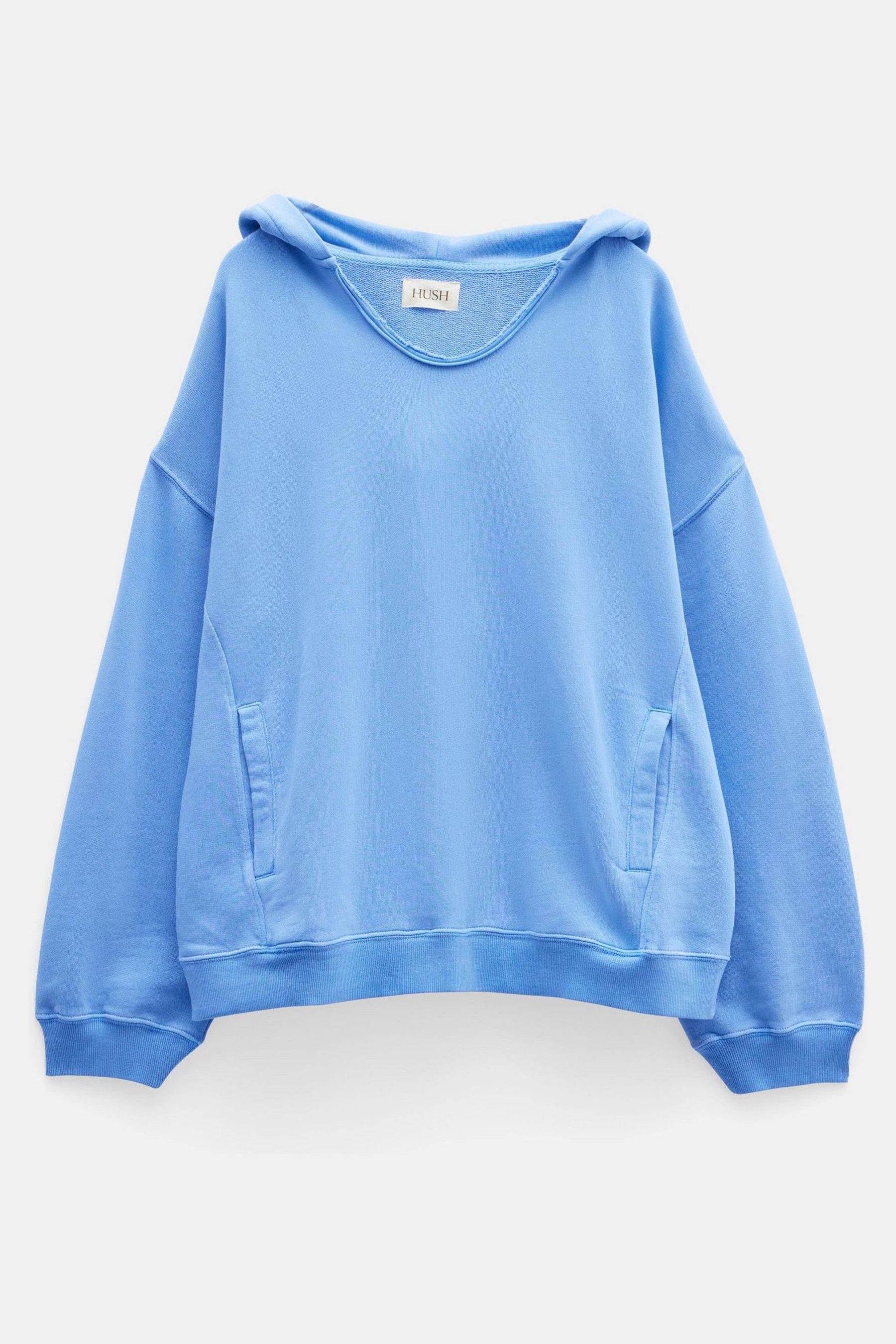 Buy Hush Blue Oversized Jude Open Neck 100 Cotton Hoodie from Next Luxembourg
