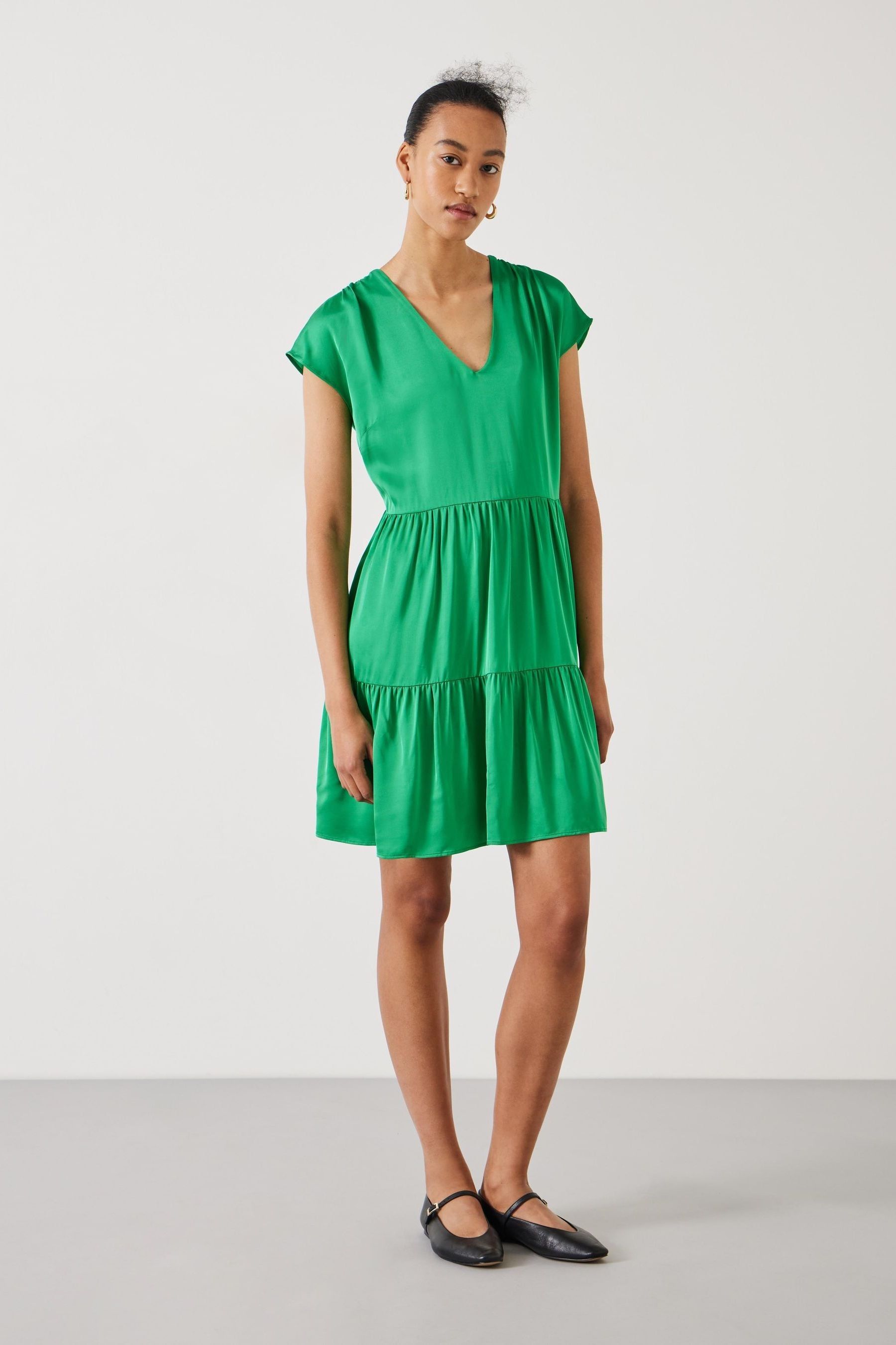 Buy Hush Green Lily Satin Gathers Mini Dress from Next Canada