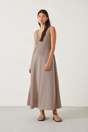 Hush Brown Lina Gingham Maxi Dress - Image 2 of 6