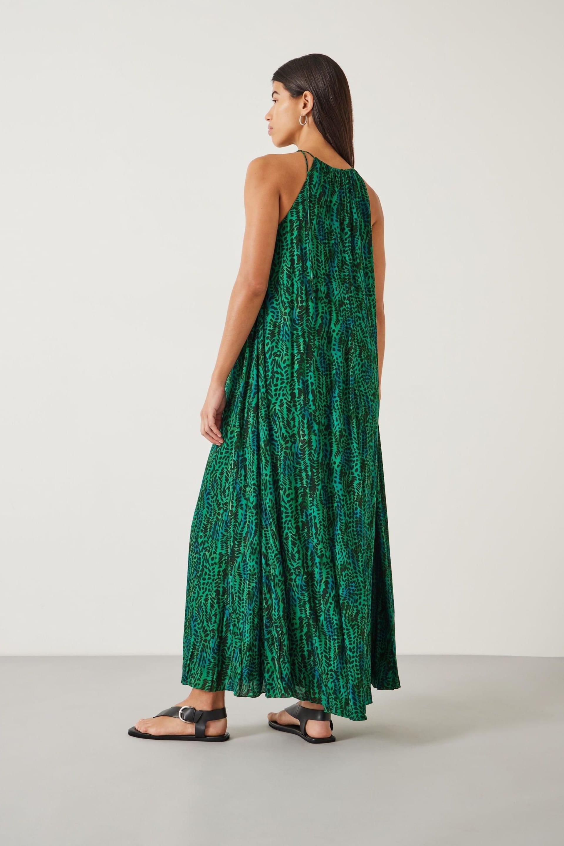 Hush Green Cassie Halter Neck Midi Dress - Image 3 of 4