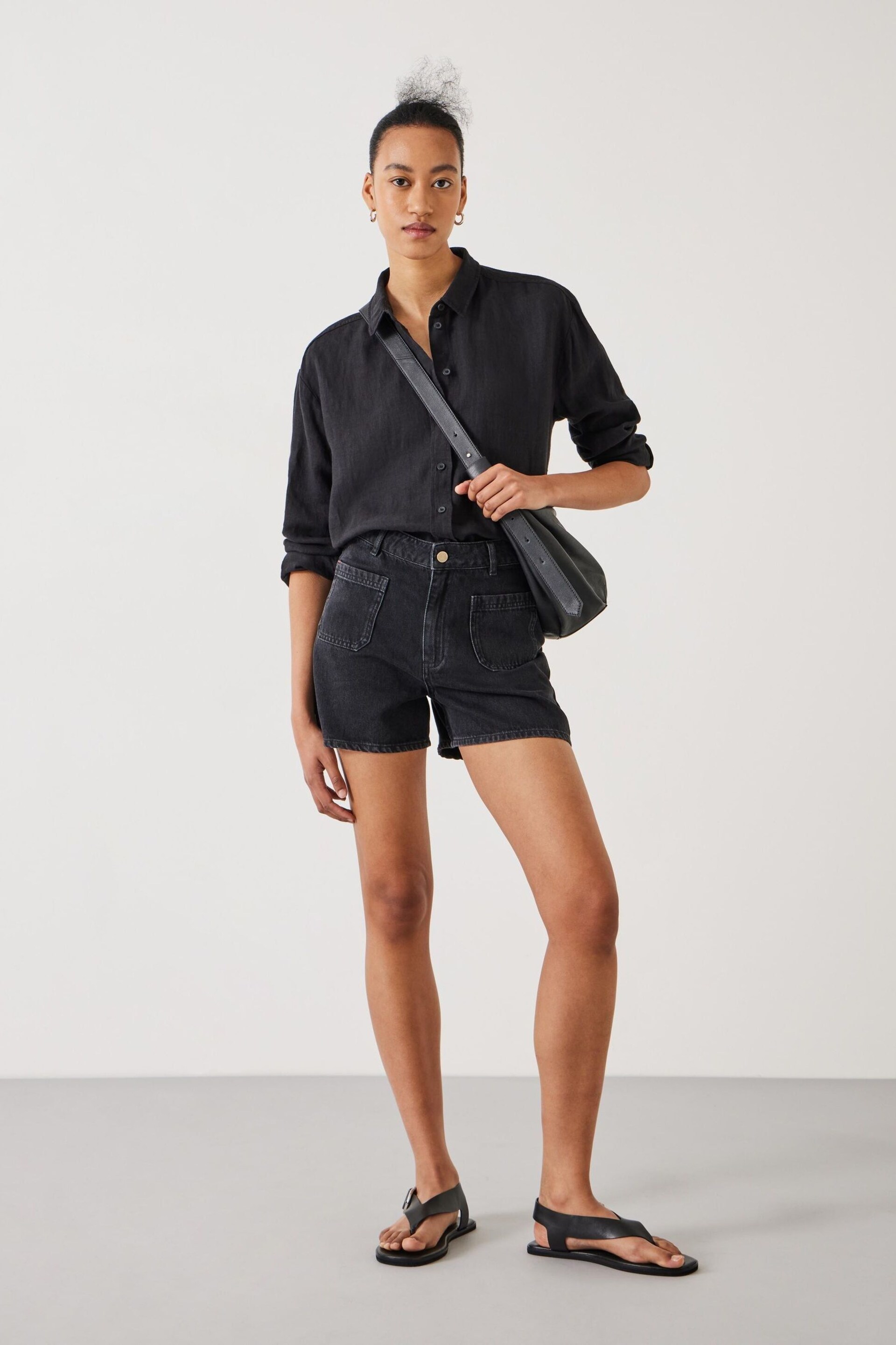 Hush Black Rowan Denim Shorts - Image 1 of 5