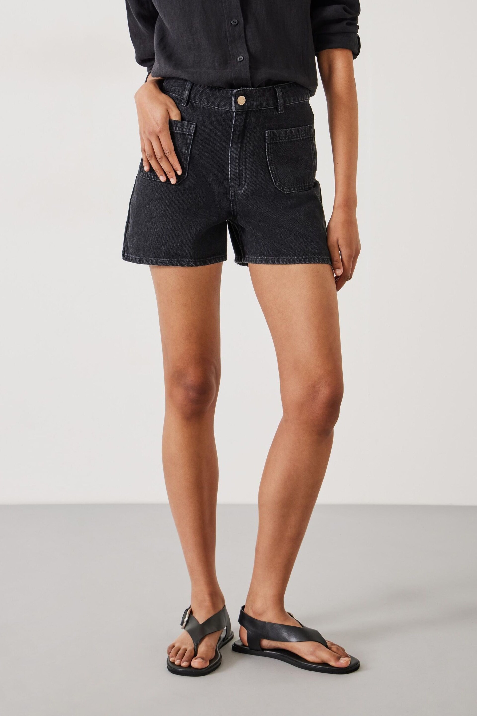 Hush Black Rowan Denim Shorts - Image 2 of 5