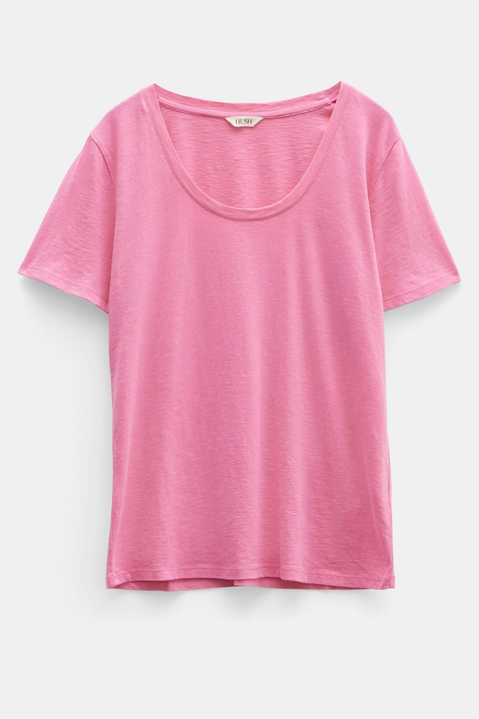 Hush Pink Hari Scoop Neck Cotton Slub T-Shirt - Image 5 of 5