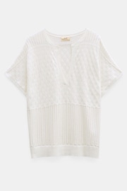 Hush White Adeena Pointelle Stitch Knitted T-Shirt - Image 5 of 5