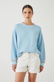 Hush Blue Phoebe Contrast Stitch Sweatshirt - Image 1 of 5