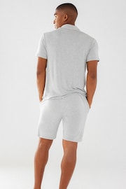 Chelsea Peers Grey Mens Modal Button Up Short Pyjamas Set - Image 3 of 8