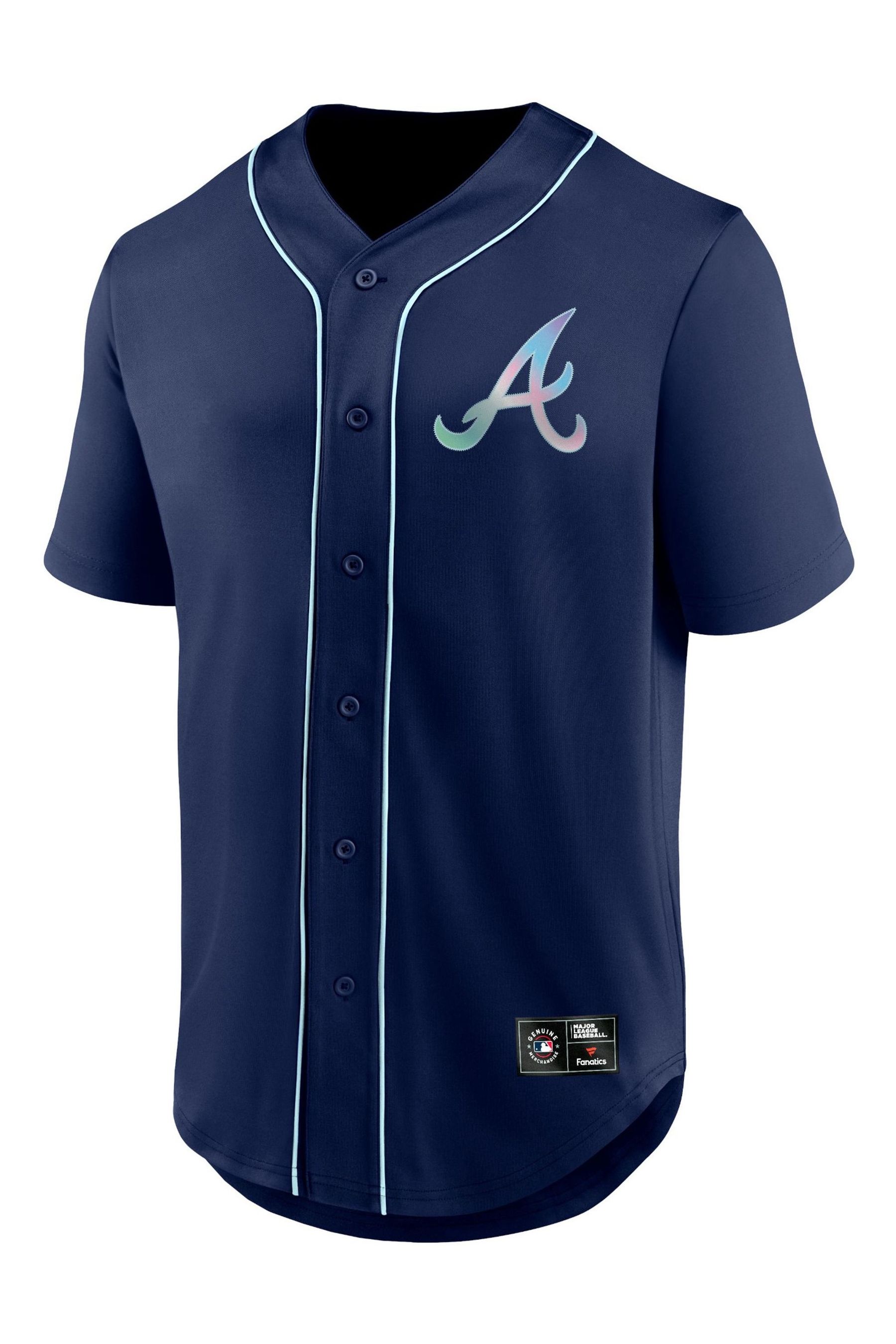 Buy Fanatics Blue Atlanta Braves Iridescent Foundation Football Shirt