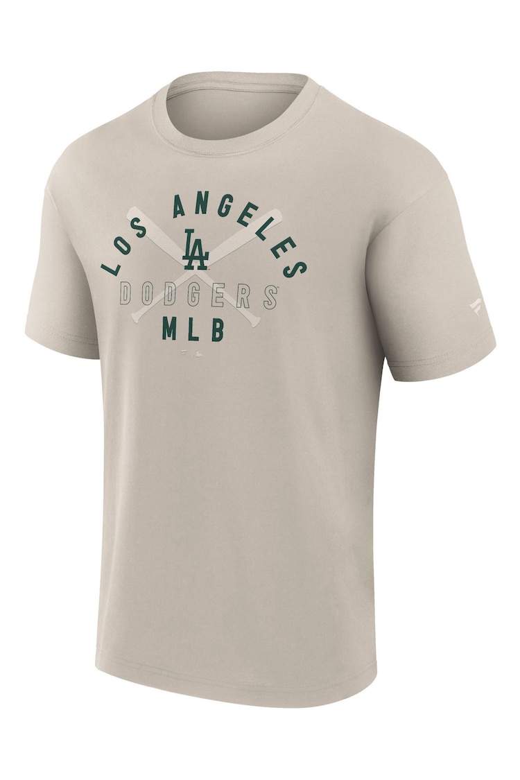 Fanatics Grey 100% Cotton Los Angeles Dodgers Clubhouse Rebel Short Sleeve Crew T-Shirt - Image 3 of 3