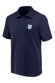 Fanatics Small Blue England Essentials Crest 100% Cotton Polo Shirt - Image 3 of 3