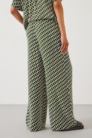 Hush Green Norah Printed Wide Leg Trousers - Image 3 of 5