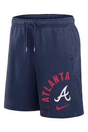 Fanatics Blue Atlanta Braves Arched Kicker Fleece Shorts - Image 2 of 3