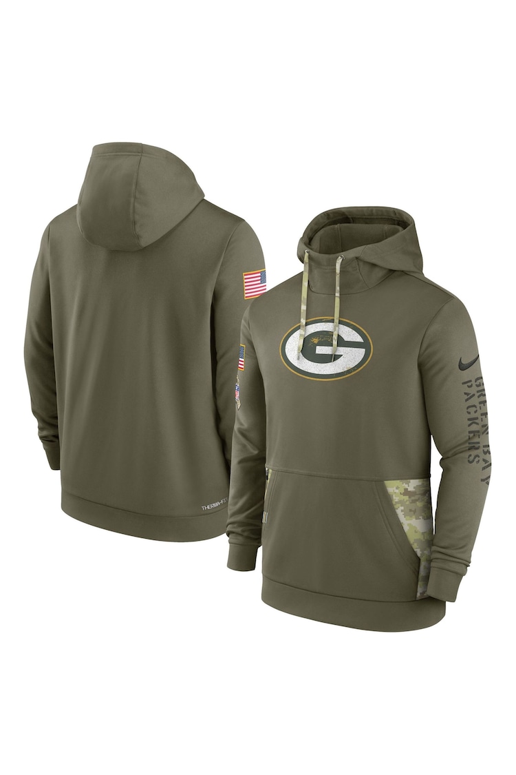 Fanatics Green Bay Packers 2022 Salute To Service Therma Performance Pullover Hoodie - Image 1 of 3