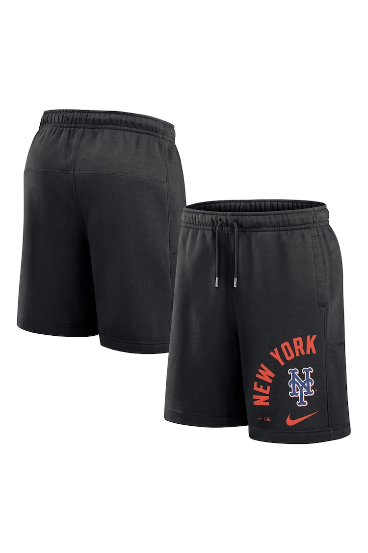 Fanatics New York Mets Arched Kicker Fleece Black Shorts - Image 1 of 3