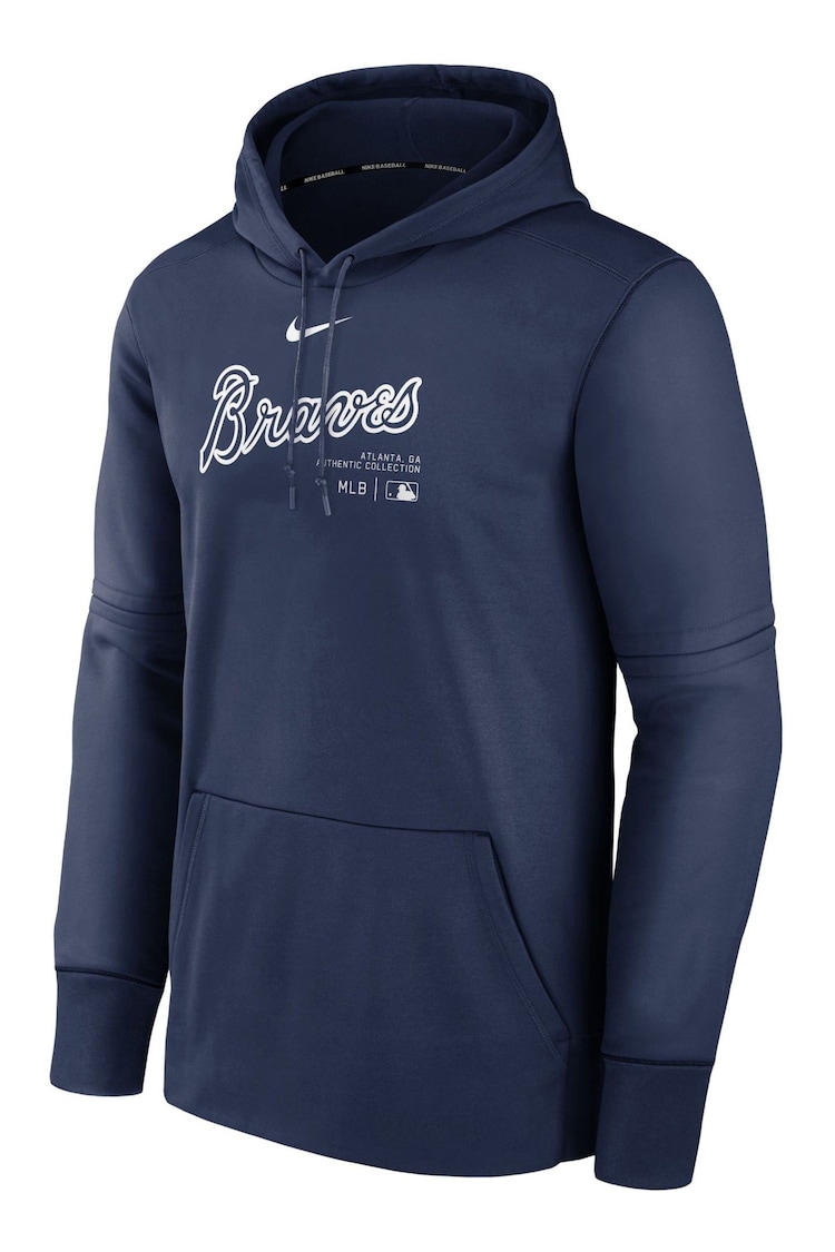 Fanatics Blue Atlanta Braves Authentic Therma Fleece Hoodie - Image 3 of 3