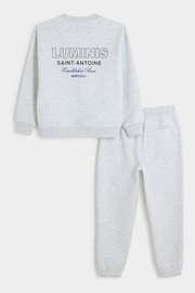 River Island Grey Boys Luminis Crew And Jogger Set - Image 1 of 5