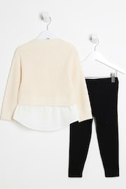 River Island Girls Cable Cardigan And Legging Set - Image 2 of 6