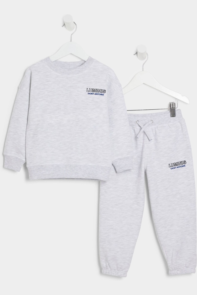 River Island Grey Boys Luminis Crew And Joggers Set - Image 2 of 5