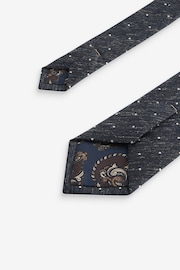 Navy Blue Polka Dot/Paisley Tie And Pocket Square Set - Image 3 of 5