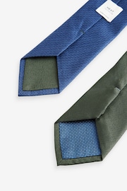 Forest Green/Blue Textured Ties 2 Pack - Image 3 of 3