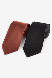 Orange/Black Textured Ties 2 Pack - Image 1 of 3