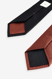 Orange/Black Textured Ties 2 Pack - Image 2 of 3