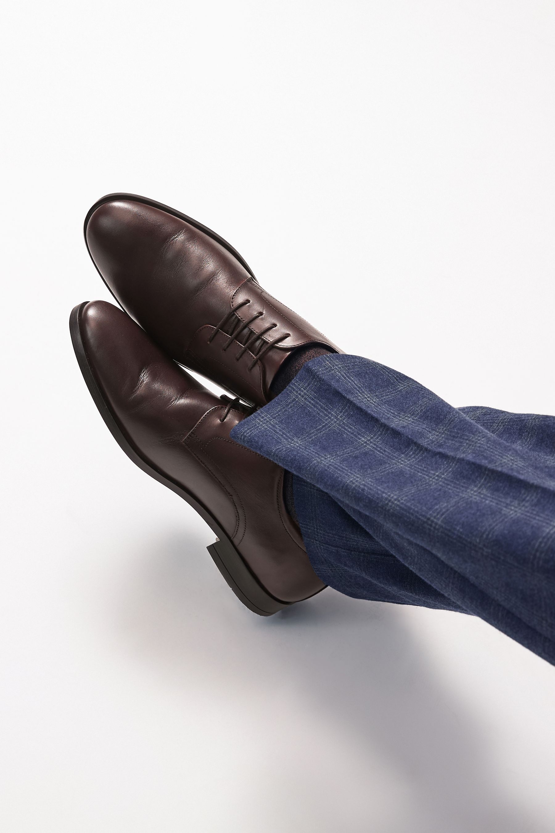 Buy Brown Standard Fit Leather Plain Derby Shoes from Next Netherlands