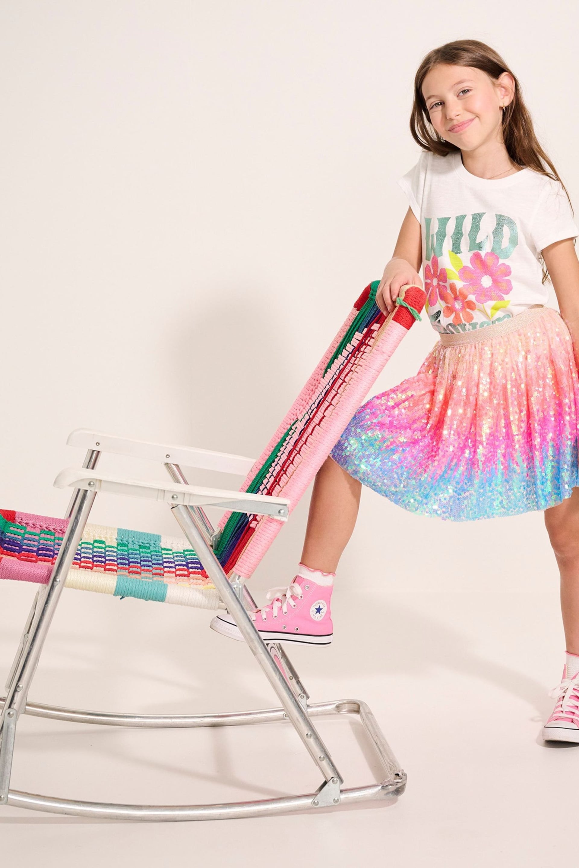 Hatley Pink Happy Sparkly Sequin Tulle Skirt - Image 1 of 2