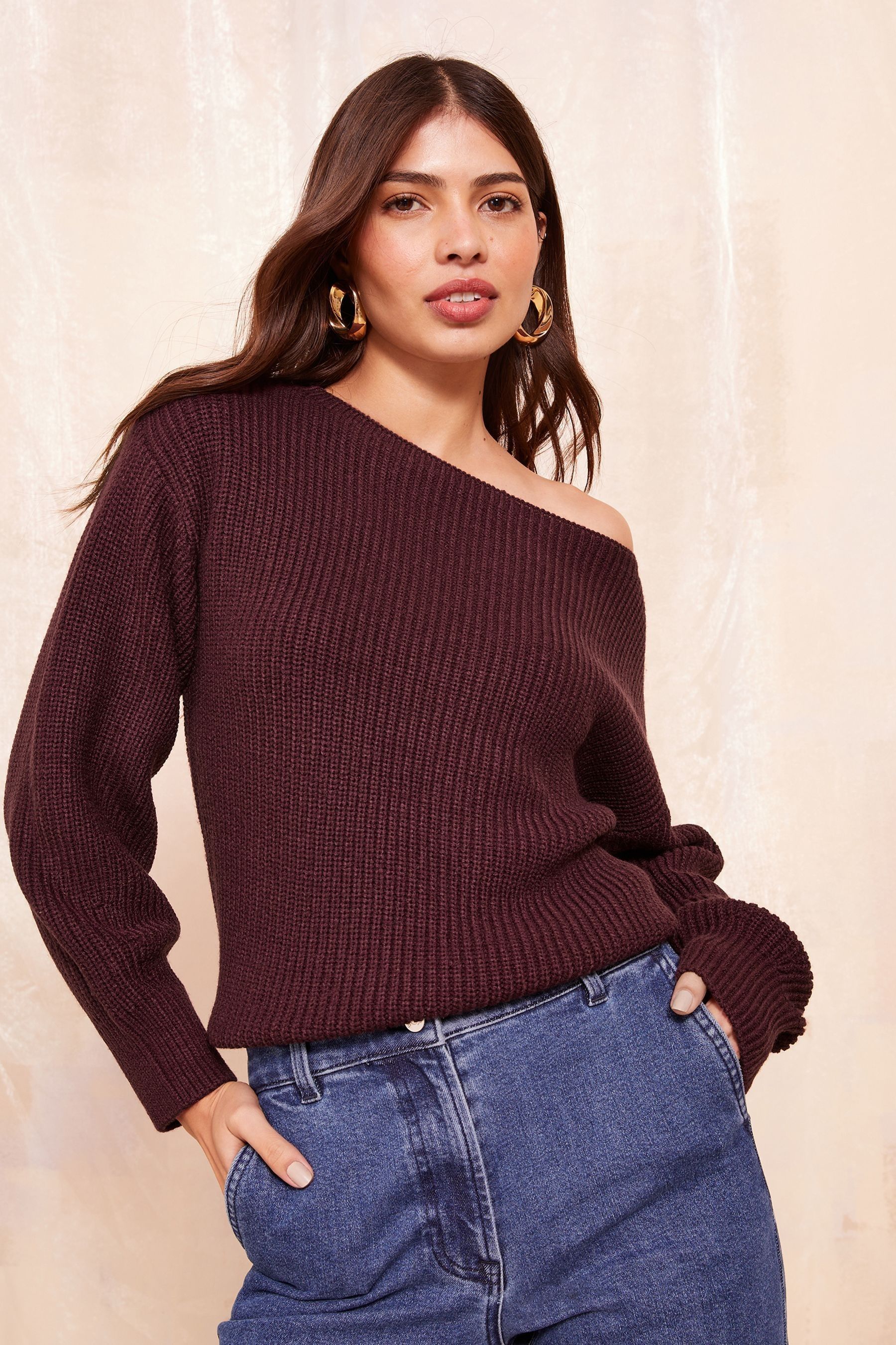 Buy Friends Like These Berry Red Off The Shoulder Jumper from the Next UK online shop