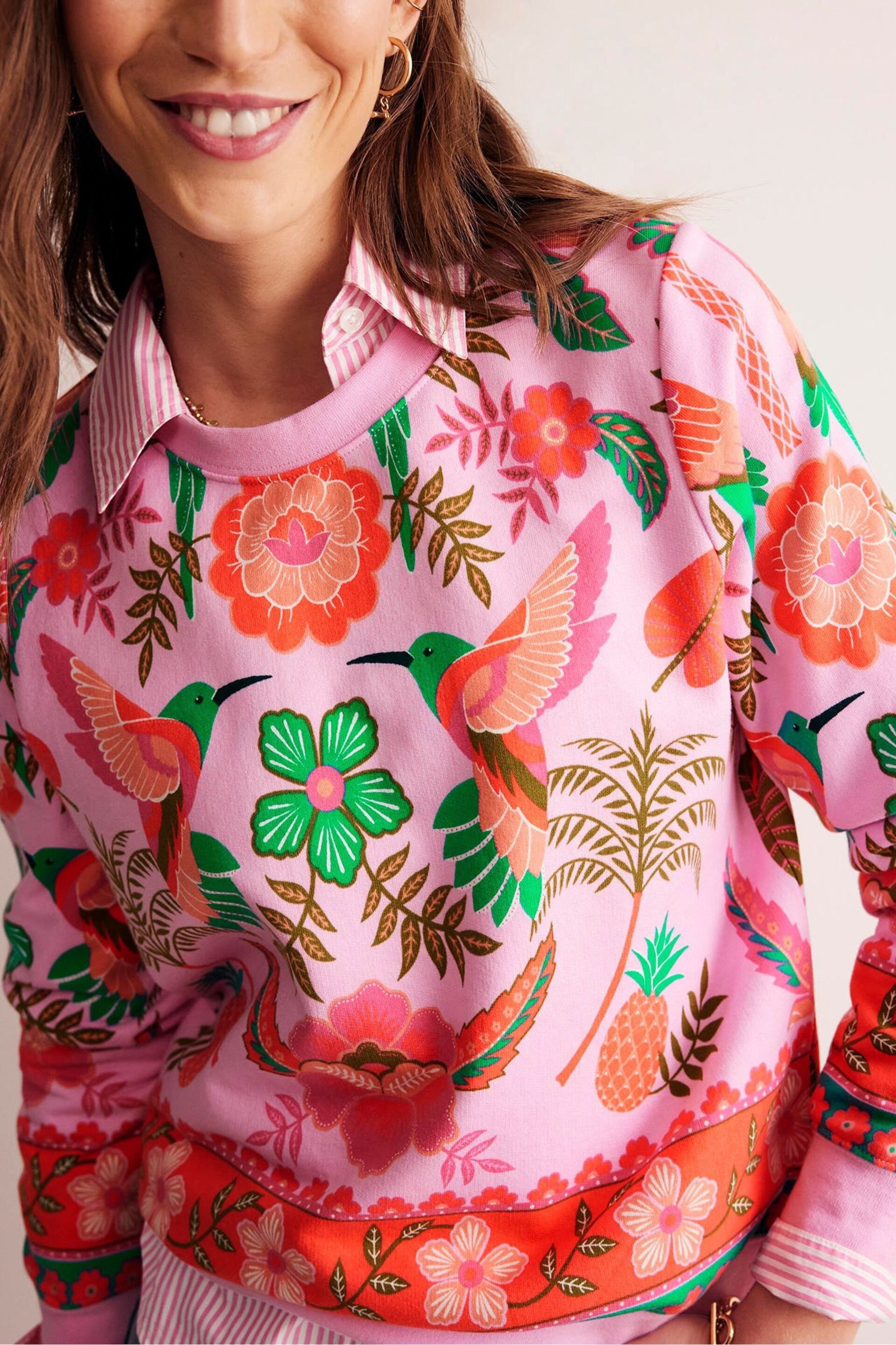 Boden Pink Hannah Printed Sweatshirt - Image 4 of 5