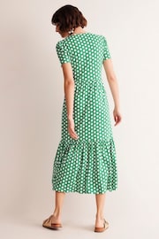 Boden Green Emma Tiered Jersey Midi Dress - Image 3 of 4